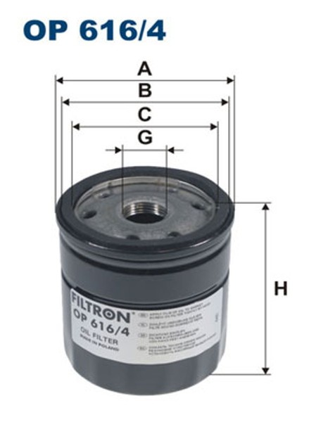 ÖLfilter Filtron OP 616/4 Anschraubfilter FüR VW Skoda Audi 6R1 Seat 8XF NH1 8XA-image