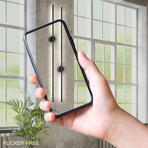 Lampada Da Parete LED Metallo H:120 CM Nero Bianco Neutro 1600 Lm Wandleuchte - Foto 5 di 8