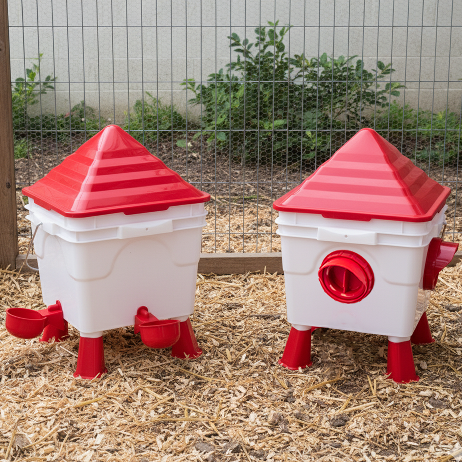 KCT RAISED CHICKEN FEEDER WATERER COMBO SET 10KG 10L ELEVATED FOOD AUTO DRINKER