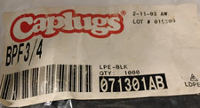 NEW CAPLUGS Brand Flexible Black Plastic Hole Plugs BPF3/4  .75    10 pcs
