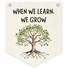 Plant Classroom Decor, Motivational When We Learn We Grow Tree of Life Wall