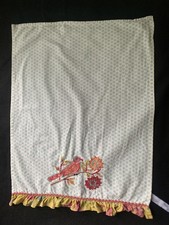 Vintage künstlerische Akzente Küche Geschirrtuch bestickt/appliziert Vogel Punkte Rüsche