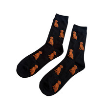 FOX RED LABRADOR BLACK SOCKS DOG LOVER GIFT UNISEX COTTON BLEND
