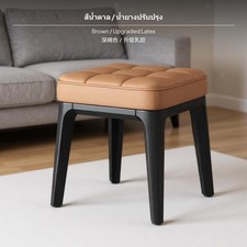 2-teiliges Stapelbares Quadratisches Fu&szlig;hocker-Set, Weich Gepolsterter Ottoman