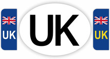 Image of UK Car Stickers 3-Pack Official Size - Incl UK Number Plate Stickers/Uk Sticker