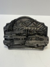 VTG 1987 Siskiyou Buckle Co Motor Home Camper RV Camping Pewter Belt BuckleRARE
