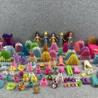 Late 2000s Disney Princess Polly Pocket Mini Doll Accessories Huge Lot 120+