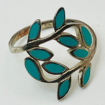 CW Sterling Silver Encircling Leaves Ring Size 7, 2.2 g