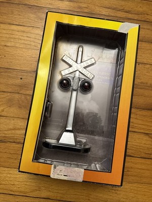 MTH Rail King #154 Automatic Highway Signal Black Base - Mint In Box 30-1074