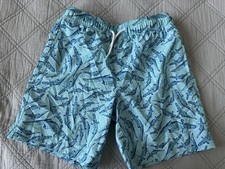 Southern Tide Boy's blue alligator print swim trunks/size 12/14