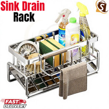 Stainless Steel Kitchen Sink Caddy Basket Drain Rack Sponge Dishcloth Holder