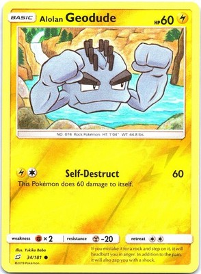 Alolan Geodude (34) Reverse Holo SM - Team Up 34/181 LP