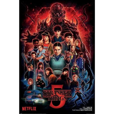 Maxi poster Stranger Things 5, con licenza ufficiale, 91,5x61 cm, Hawkins