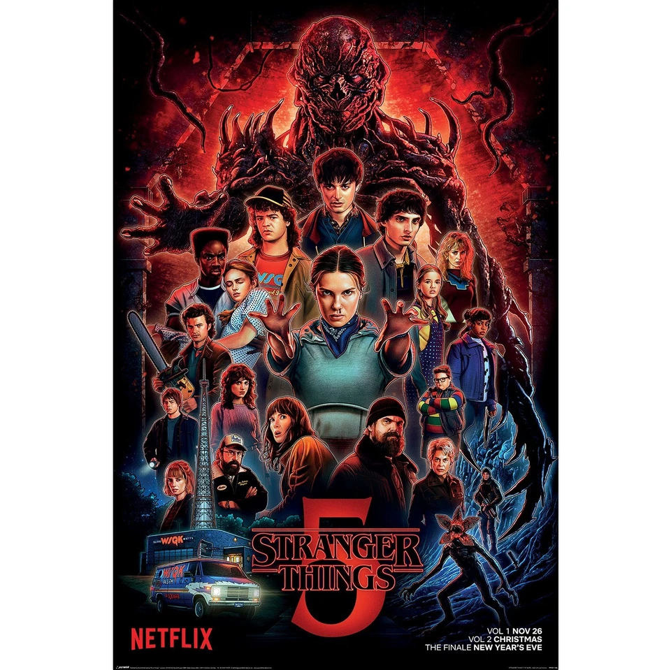 Maxi póster de Stranger Things 5, con licencia oficial, 91,5x61 cm, Hawkins