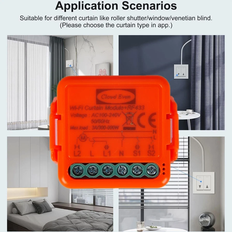 Interrupteur volets roulants rf + télécommande RF 433 mhz ensemble module pou... - Photo 3/4