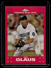 2007 Topps Chrome Red Refractor Mint 9 Troy Glaus 74/99 Toronto Blue Jays #143