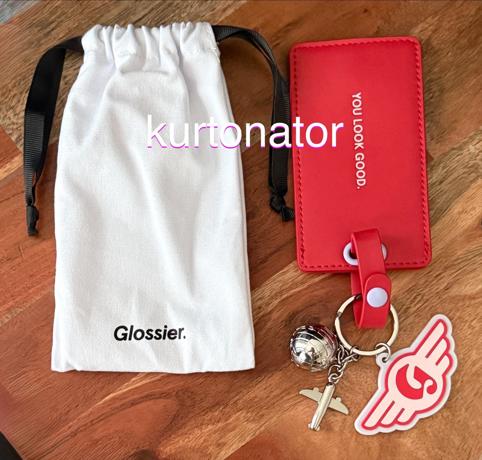 Glossier Washington DC Luggage Tag & Charm Keychain NEW