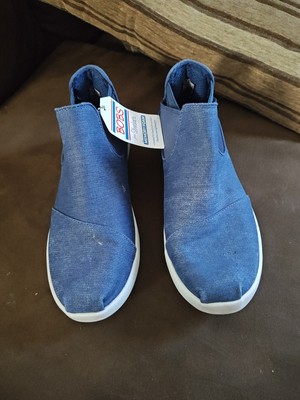 BOBS From Skechers Memory Foam Comfort Shoes Sz 8 Womens Pull On Blue Flats