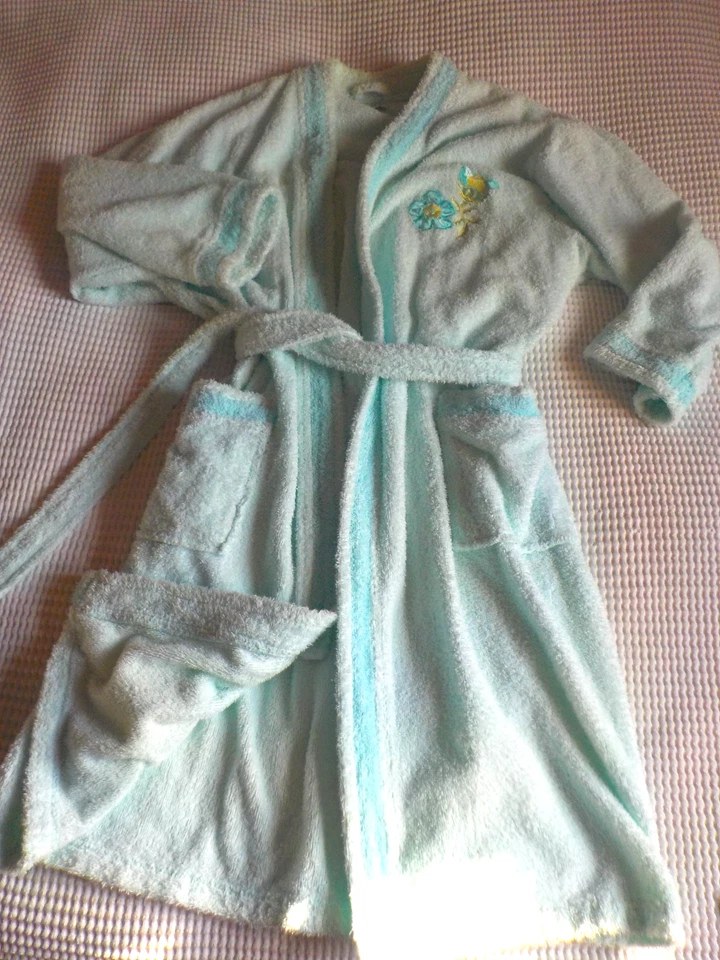 Lingeria C&A Frottee Bademantel Morgenmantel,  Taschen, Blau, Größe  M - Bild 4 von 4