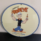 VINTAGE DRINK POPEYES POP OIL MOTOR GASOLINE PORCELAIN SIGN