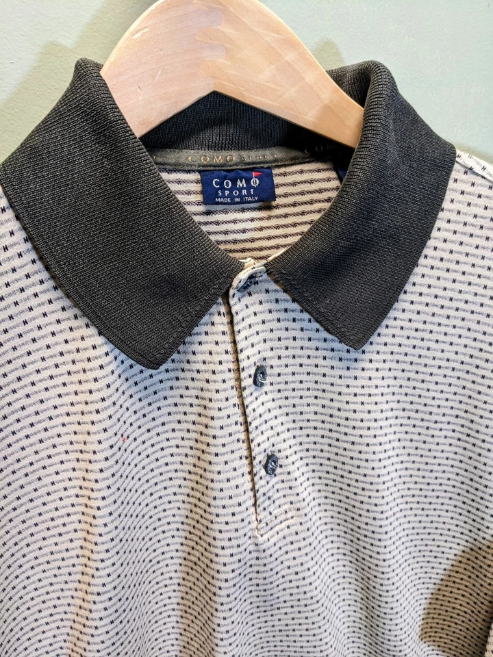 Polo de golf deportivo vintage Como grande hecho en Italia beige y marrón usado en excelente estado Foto 2 de 4