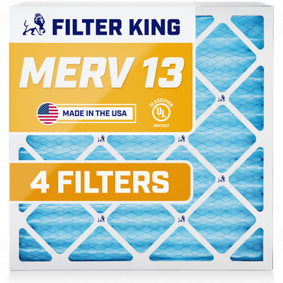 Filter King 17x25x1 Air Filter 4-PACK MERV 13 Actual Size 17 x 25 x .75''