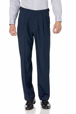 haggar men's premium comfort classic fit pleat front dress pant Haggar Men's Premium Comfort Stretch Classic-Fit Solid Pleated Dress Pants