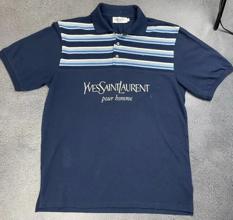 Polo Yves Saint Laurent vintage YSL grande logo taglia L
