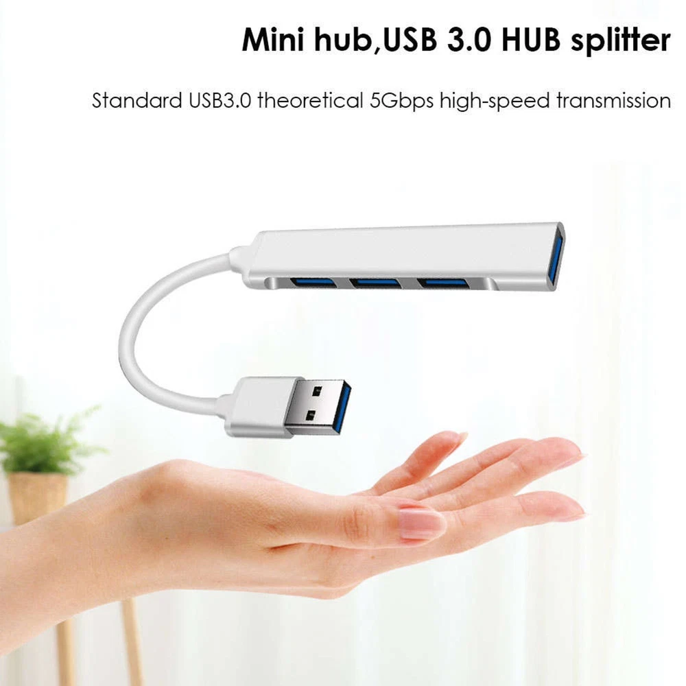 USB 3.0 Multi-port 4 Ports USB Hub Connector Adapter for Computer Keyboard Mouse