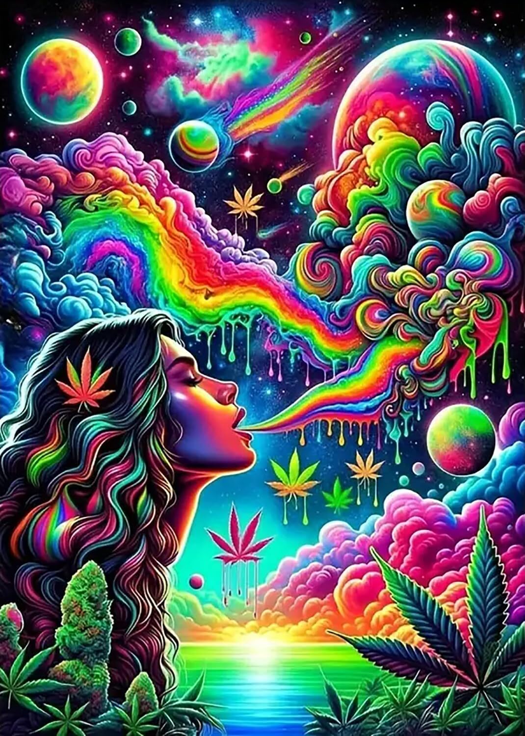 5D Diamond Painting Kits for Adults BeginnersPlanet Leaf Diamond Art KitDIY F...