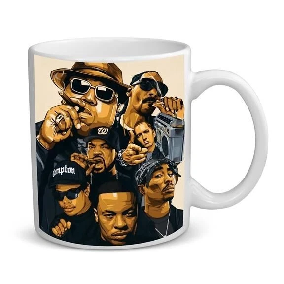 A1 POSTER ART Old School Rappers BB1 2Pac Biggie Eminem NWA Coffee Tea Cup Mug