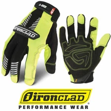 Ironclad IVG2 Hi-Vis Green Reflective Safety Work Gloves - Select Size