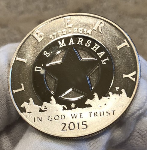 2015 US Marshals Service Silver One Dollar Commemorative Proof COIN ONLY - DCAM - Picture 12 of 12