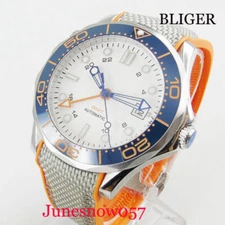 Hot New 41mm Automatic Men's Watch Date Function Sapphire Glass Rubber Strap 
