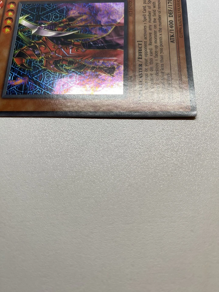Yugioh Blast Magician 1st Edition Super Rare FET-EN020 HP Heavy Played - Image 4 of 4