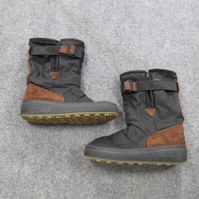 Tecnica Boots Womens 6.5 Black Brown Faux Fur Lined Snow Winter Italy