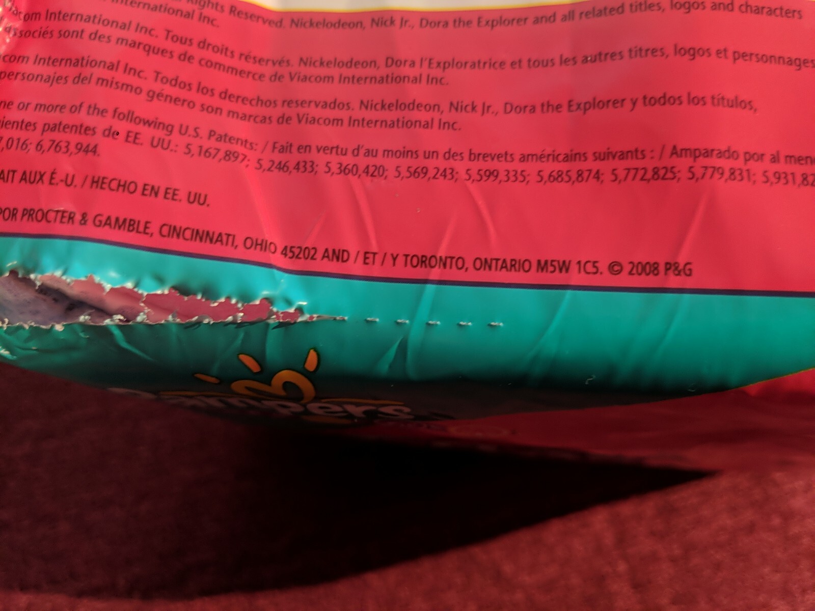 2 Pampers Easy Ups Diapers Training Pants Dora the Explorer size 5 from 2008!
