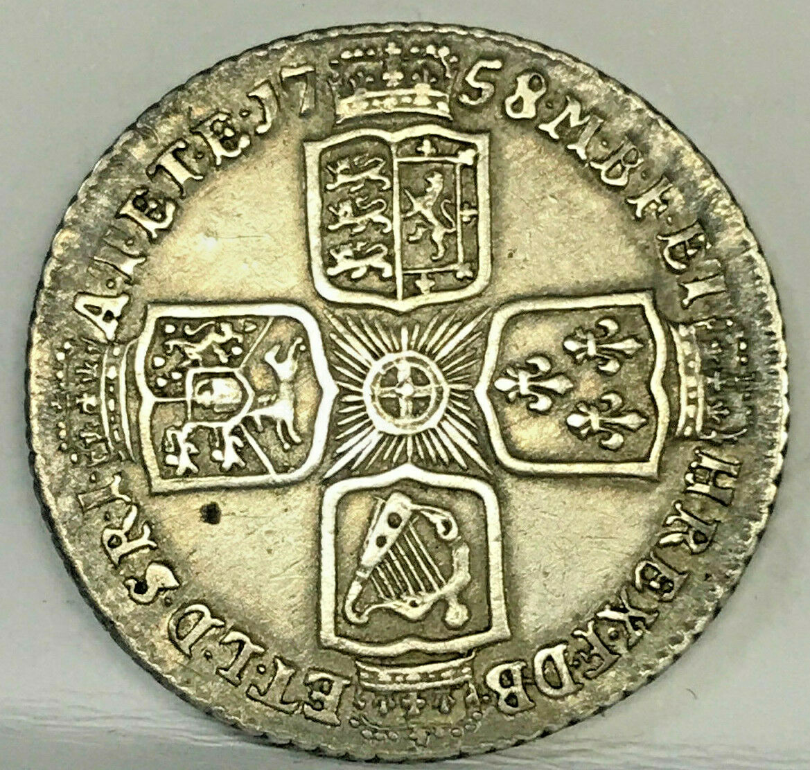 福太郎 1758 G.Britain 1シリング銀貨 AU DETAILS 福太郎 様専用1758 G.Britain 1シリング銀貨 AU DETAILS