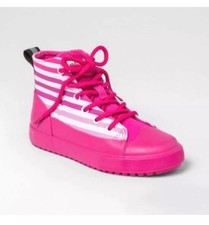 Hunter for Target KIDS STRIPE Lace Up Ankle Rain Boots Mens 4/Women 6 PINK NEW