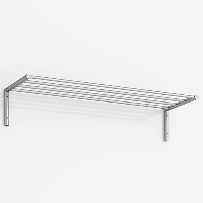 Wandgarderobe Edelstahl massiv 60 cm geschliffen Kleiderstange - PHOS Design