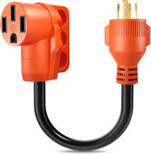 30 Amp to 50 Amp RV Generator Adapter Cord 4 Prong NEMA L14-30P Locking Male Plu