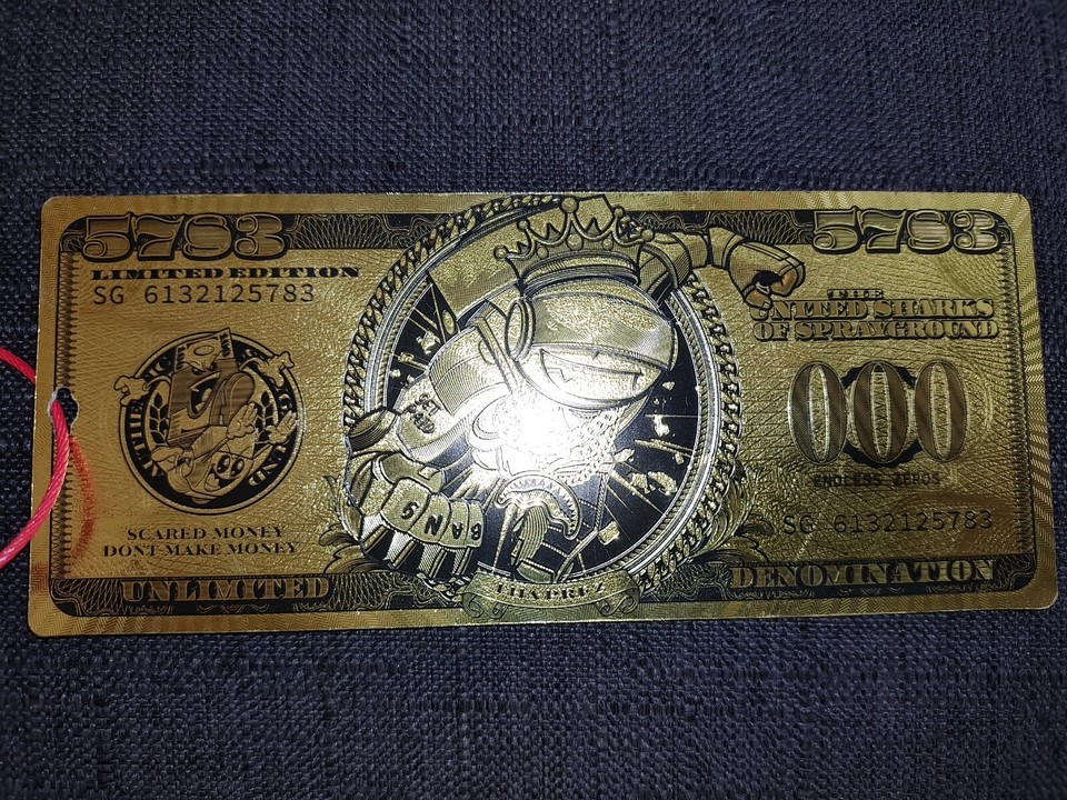 SprayGround Golden Backpack Tag Limited Edition, Foil, Slightly Used eBay