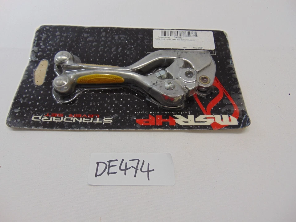 CONJUNTO DE ALAVANCA DE FREIO E EMBREAGEM MSR SUZUKI RMZ450 2005 2006 Amarelo Novo - Imagem 3 de 4