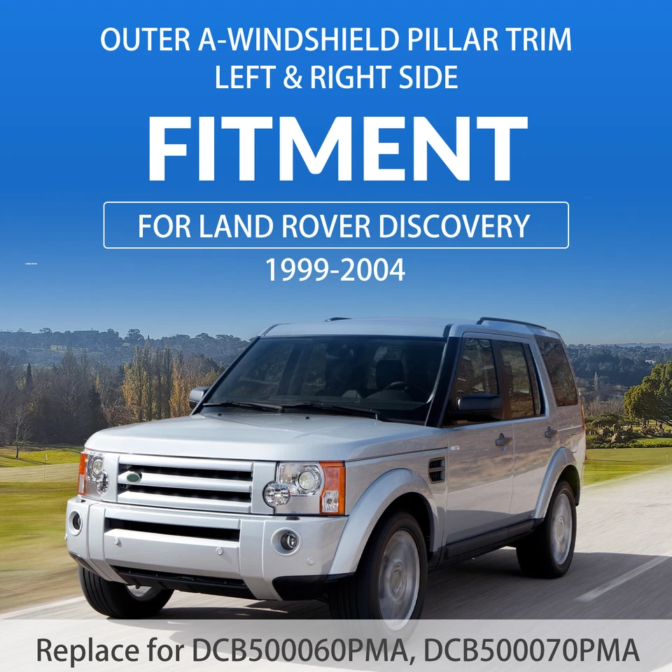 FOR LAND ROVER DISCOVERY 2 1999-2004 2003 PAIR WINDSCREEN PILLAR MOLDINGS TRIM - Изображение 2 из 4