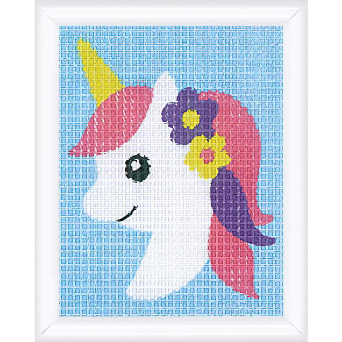 Vervaco stamped Embroidery kit Tapestry ""Unicorn"", 12,5x16cm