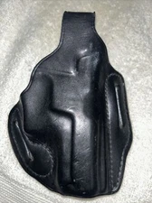 Custom Tauris Black Leather High Ride Thumb Break Holster for RH Semi Auto