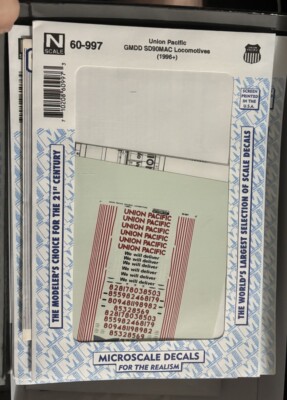 Microscale Decal N  #60-997 Union Pacific SD90MAC Diesels, (1996+)-Diesel - SD90