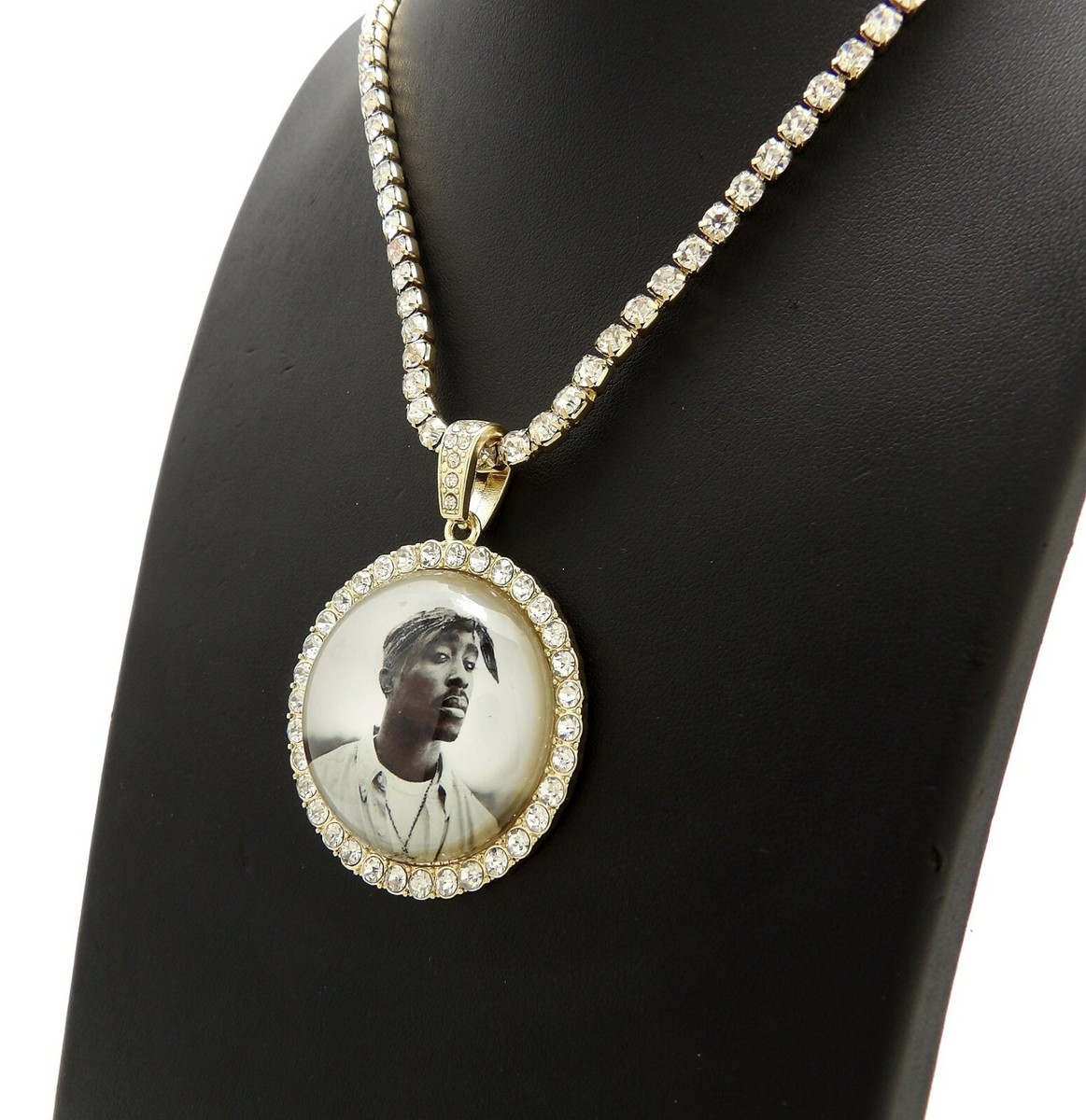 COLLANA CATENA Con CROCE E STRASS CIONDOLO RAP HIP HOP - Foto 8