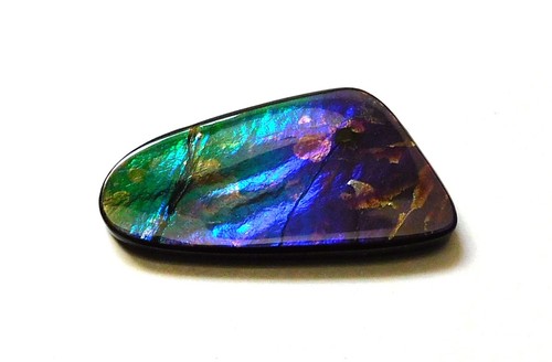 27.55 Ct Natural Canadian Ammolite Cabochon Loose Gemstone 37.6X18.6X3.9MM JA06