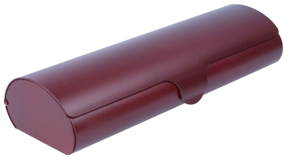 OPTOTEC GMBH satiniertes Aluminium-Brillenetui MAROSKI in weinrot | mittelgroß | stabil | NEU